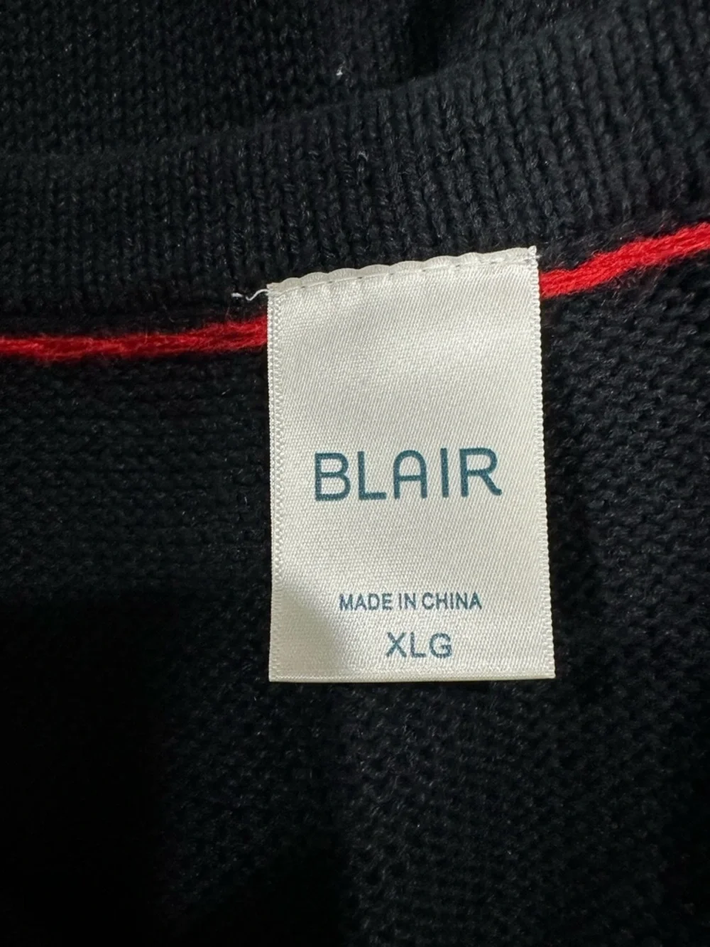 Blair Black Knit Zip-Front Vest with Red Cardinal Embroidery Vintage Sz XL - Picture 4 of 5